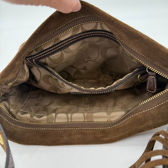 Coach Vintage 1421 Brown Soho Demi Shoulder Bag Fringe Suede - Picture 6 of 12